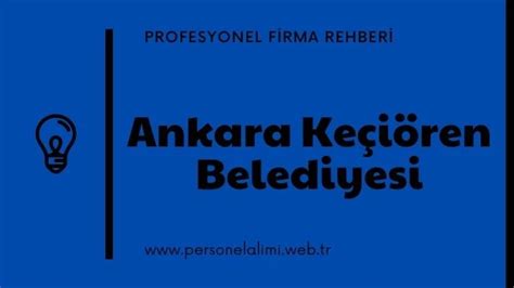 Ankara keçiören belediyesi iş ilanları